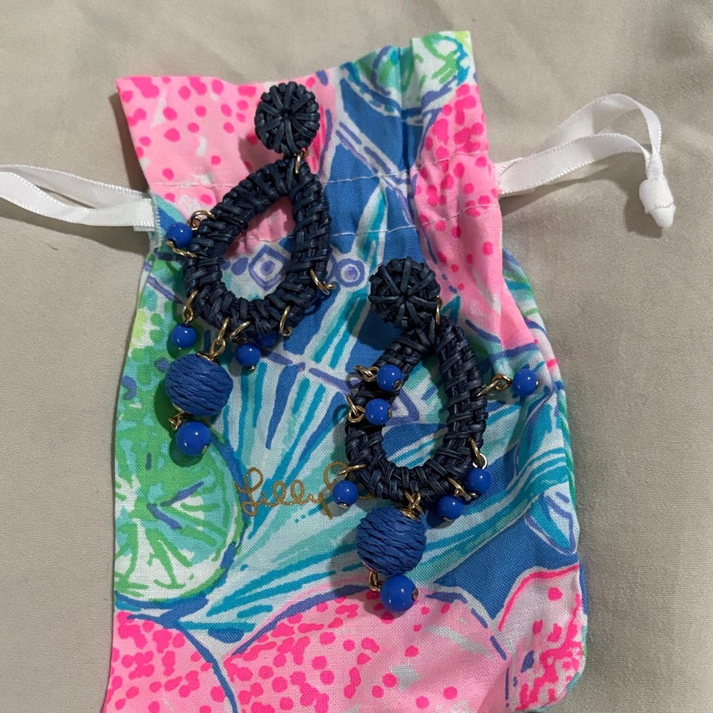Lilly Pulitzer Woven Teardrop Earrings. NWOT